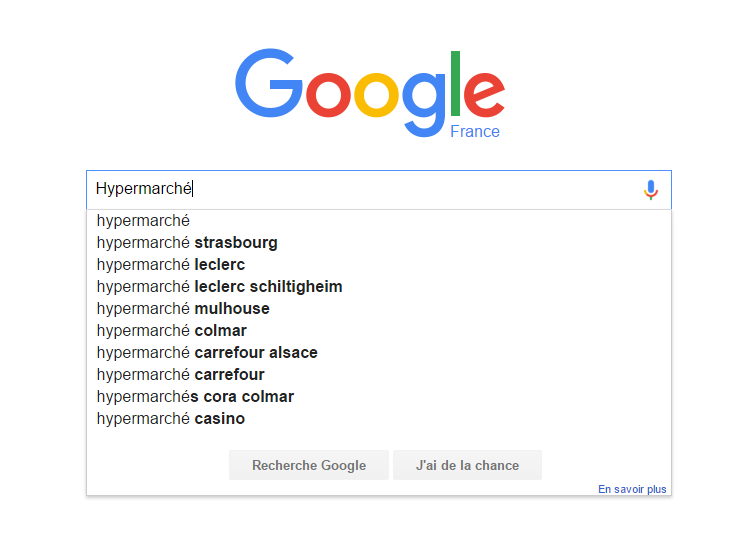 Recherche Google SEO Hypermarché